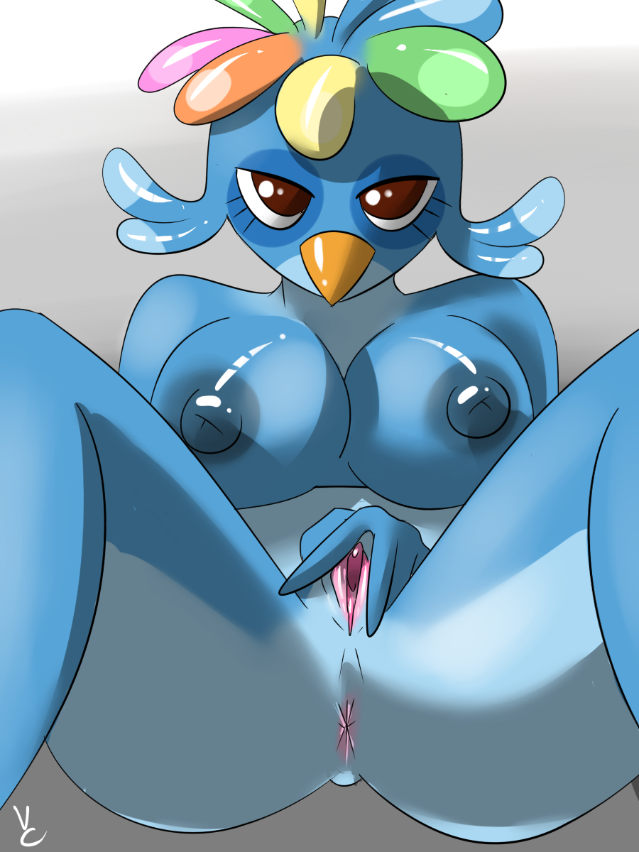 2015 angry_birds anthro avian bird breasts female looking_at_viewer nipples nude simple_background solo video_games virate-chip willow willow_(angry_birds)