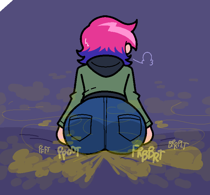 ass, big ass, big butt, bubble butt, eproctophillia, fart, fart cloud, fart fetish, farting, female, jeans, onomatopoeia, ramona flowers, scott pilgrim, scott pilgrim takes off, sorollos, thick ass