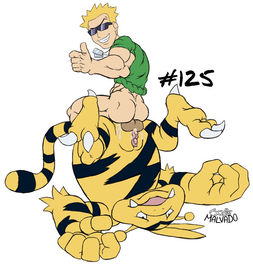 anthro backsack balls balls_deep clitoris electabuzz female fucked_silly interspecies josemalvado josemalvado_pokemon_series larger_female lt_surge male nintendo penetration pokemon pokephilia pussy pussy_juice size_difference small_dom_big_sub smaller_male unusual_position