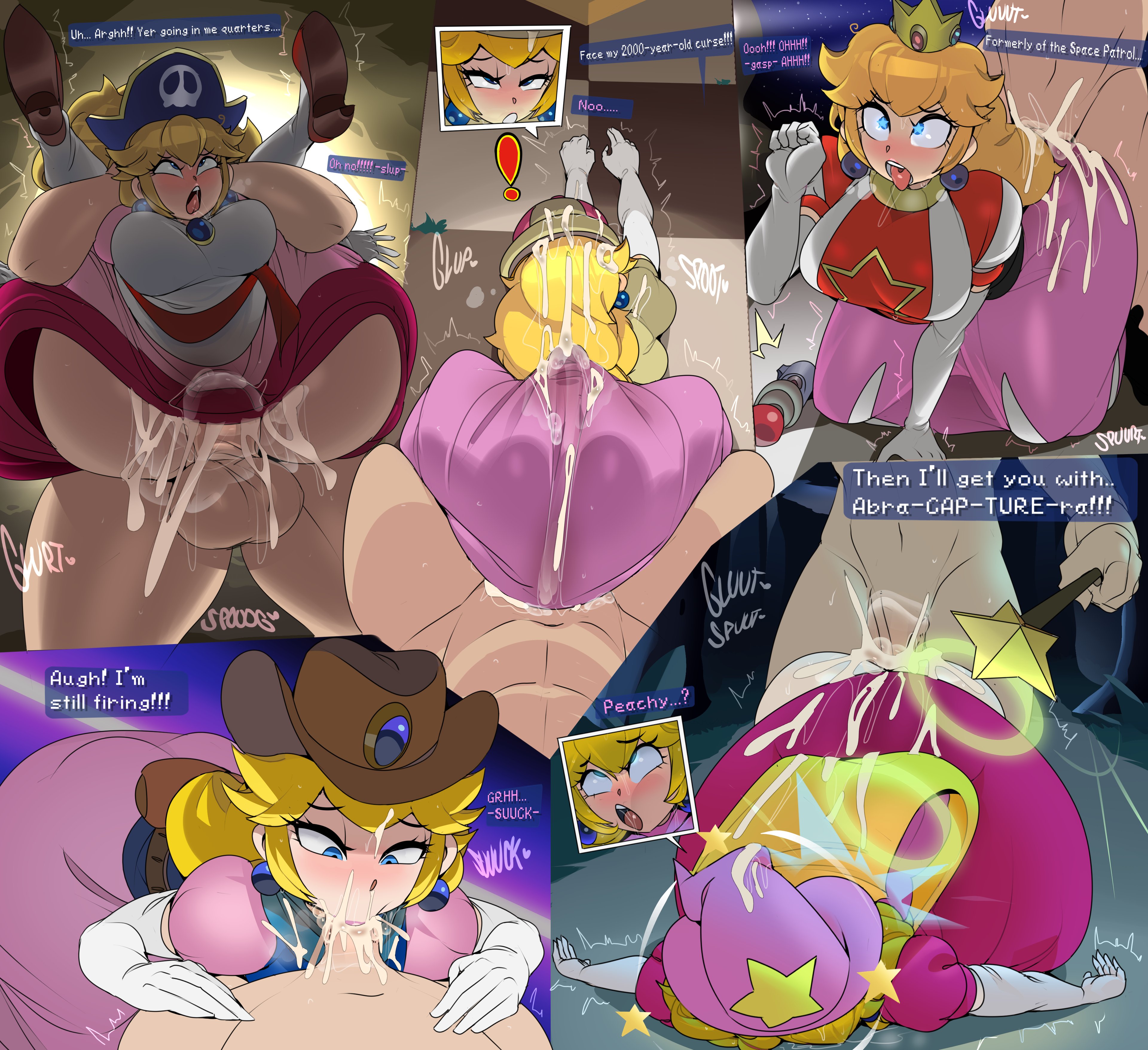 1boy, 1girls, 2025, 2d, 2d (artwork), 5koma, absurd res, absurdres, alternate version available, ass, assjob, assjob under clothes, big ass, big breasts, big butt, blonde female, blonde hair, blowjob, blue eyes, breasts, buttjob, buttjob over clothes, captain kirb, casual nudity, clothed, clothed female, clothed female nude male, clothed sex, clothing, crown, cum, dazed, dress, fellatio, female, female penetrated, full nelson, hot dogging, large breasts, light skin, light-skinned female, male, male penetrating, male penetrating female, male/female, mario (series), mario party, mario party 2, nintendo, nude male, oral, oral penetration, oral sex, penetration, penetration through clothes, penis, princess peach, rape, reverse suspended congress, sex, unseen male face