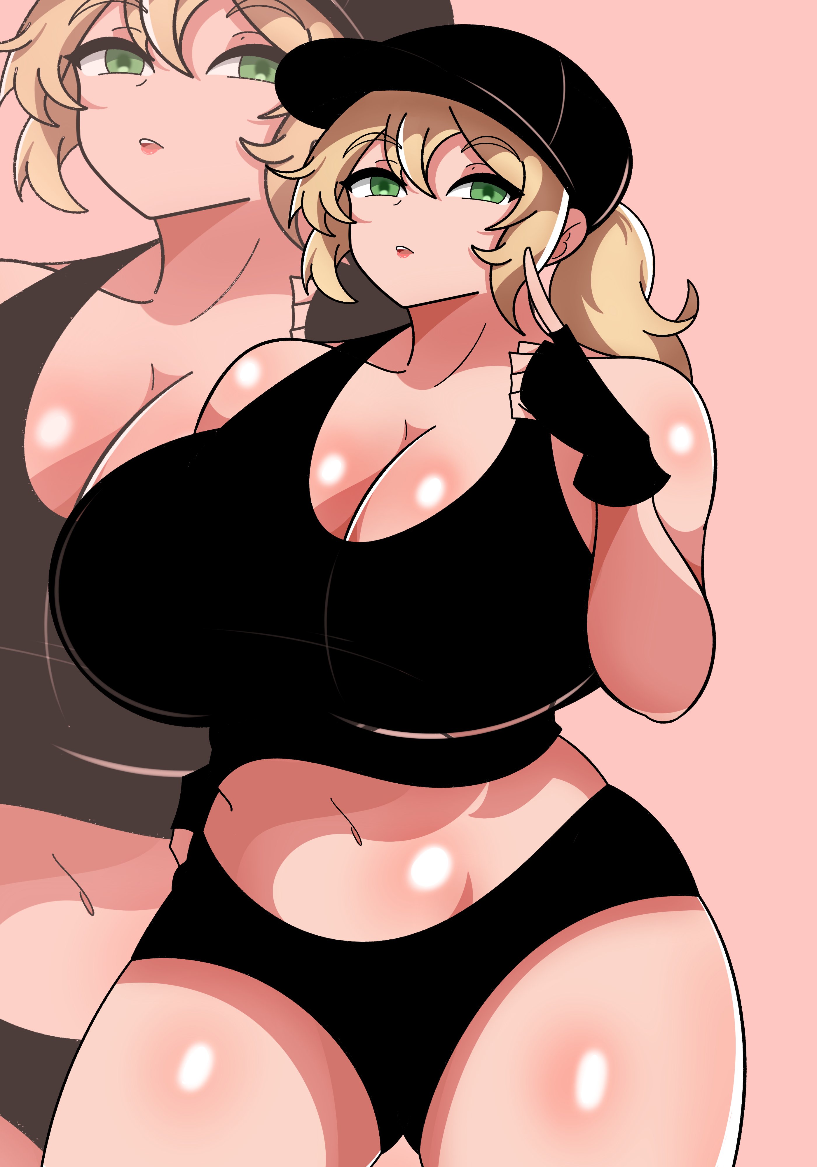 1girls, big breasts, breasts, curvaceous, curvaceous female, curvaceous figure, curves, curvy, curvy body, curvy female, curvy figure, curvy thighs, female, female only, five nights at freddy's, five nights at freddy's: security breach, fnaf, hourglass figure, large breasts, looking at viewer, maymayuumi, scottgames, simple background, solo, tagme, vanessa (fnaf), venus body