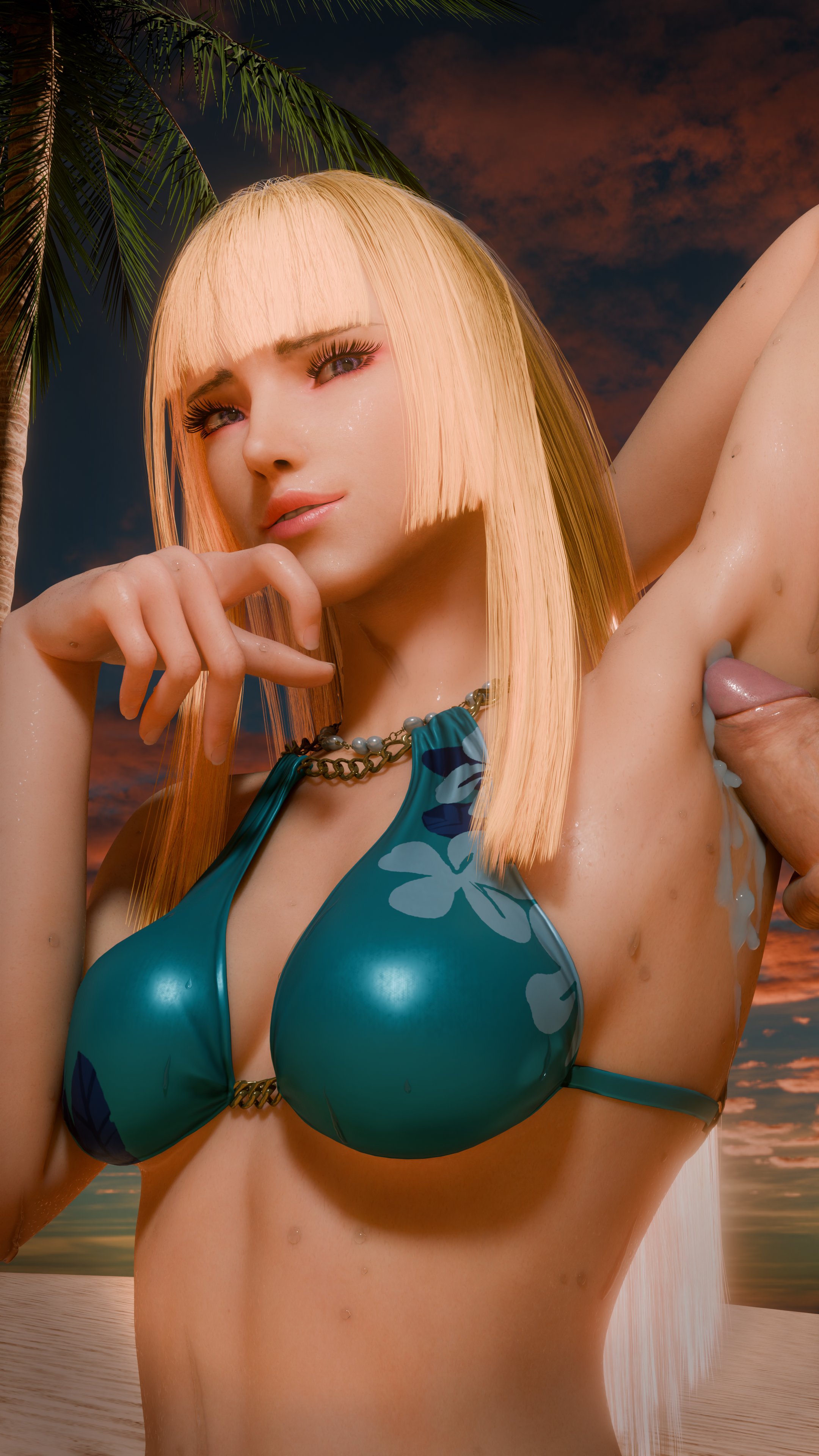 3d, 3dhentai, armpit fetish, armpit sex, armpits, blonde hair, cum, dhentai, emilie de rochefort, female, pickleballssy, tekken, tekken 8