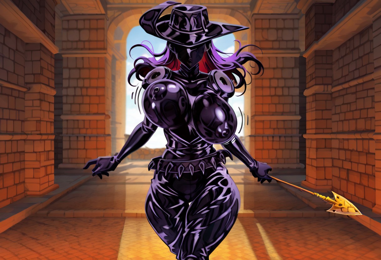 1girls, ai generated, arrow, belt, black body, black nipples, black skin, black skinned female, bouncing breasts, breasts, breasts apart, breasts bigger than head, breasts out, civitai, civitai lora, colosseum, curvy, curvy female, curvy figure, dark skin, dark-skinned female, faceless, faceless character, faceless female, female, hat, holding arrow, holding object, illustrious (stable diffusion), jojo no kimyou na bouken, jojo's bizarre adventure, long hair, long-haired female, motion lines, no bra, pants, requiem stand, rule 63, shonen jump, shounen jump, shueisha, silver chariot, silver chariot requiem, solo, solo female, solo focus, spiked belt, stand (jjba), stand arrow, tagme, topless, topless female, vento aureo, walking, walking towards viewer, weekly shonen jump, weekly shounen jump