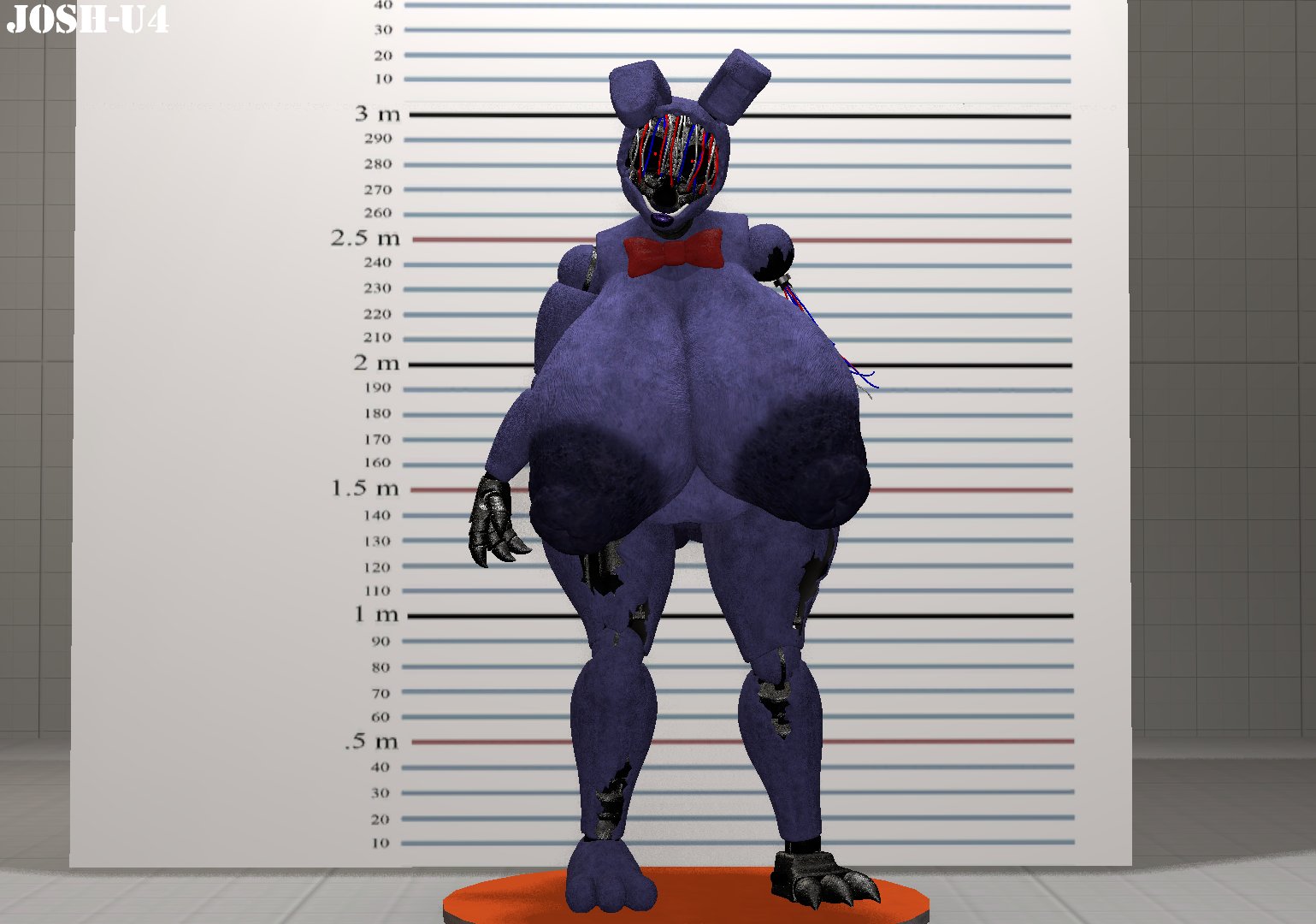 1girls, 3d, 3d (artwork), big breasts, big nipples, breasts, faceless, female, five nights at freddy's, five nights at freddy's 2, josh-u4, machine, purple nipples, red eyes, solo, solo female, withered bonnie, withered bonnie (octal)