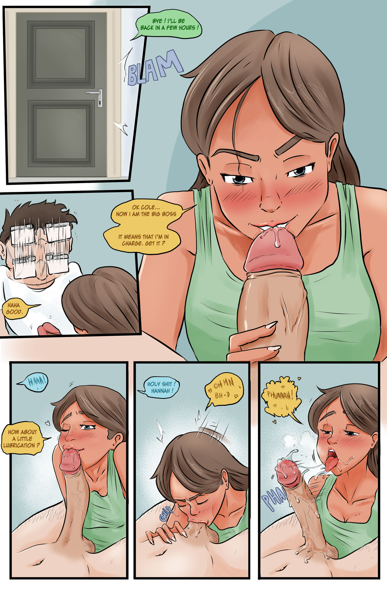 :>=, age difference, all the way to the base, babysitter, blowjob, bnouait, deepthroat, male, saliva trail, spit trail, younger male