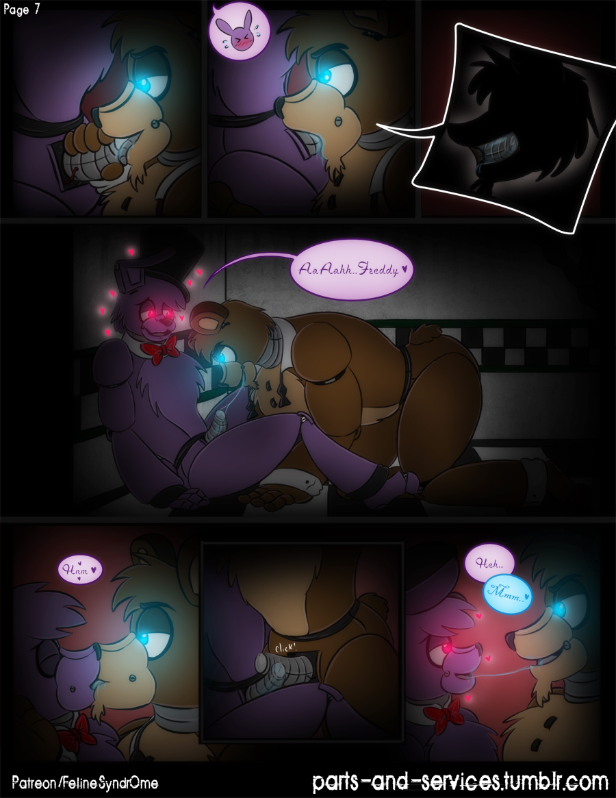 bonnie_(fnaf) comic erection felinesyndr0me fellatio five_nights_at_freddy's freddy_(fnaf) kissing male oral penis sex video_games yaoi