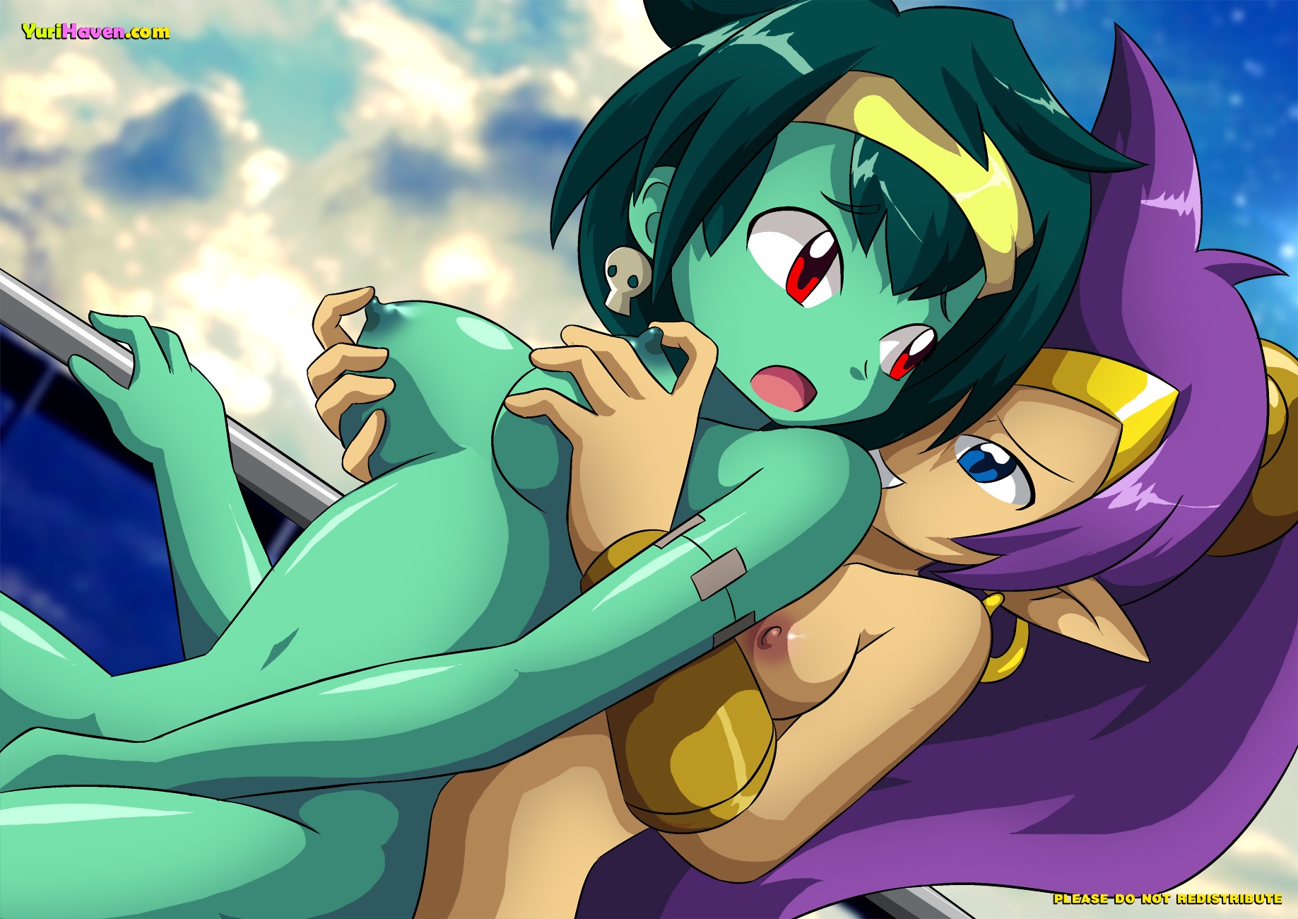 2girls, bbmbbf, female, female only, monster, monster girl, multiple females, multiple girls, palcomix, rottytops, shantae, shantae (character), smooth fur, undead, wayforward, yuri, yurihaven.com, zombie
