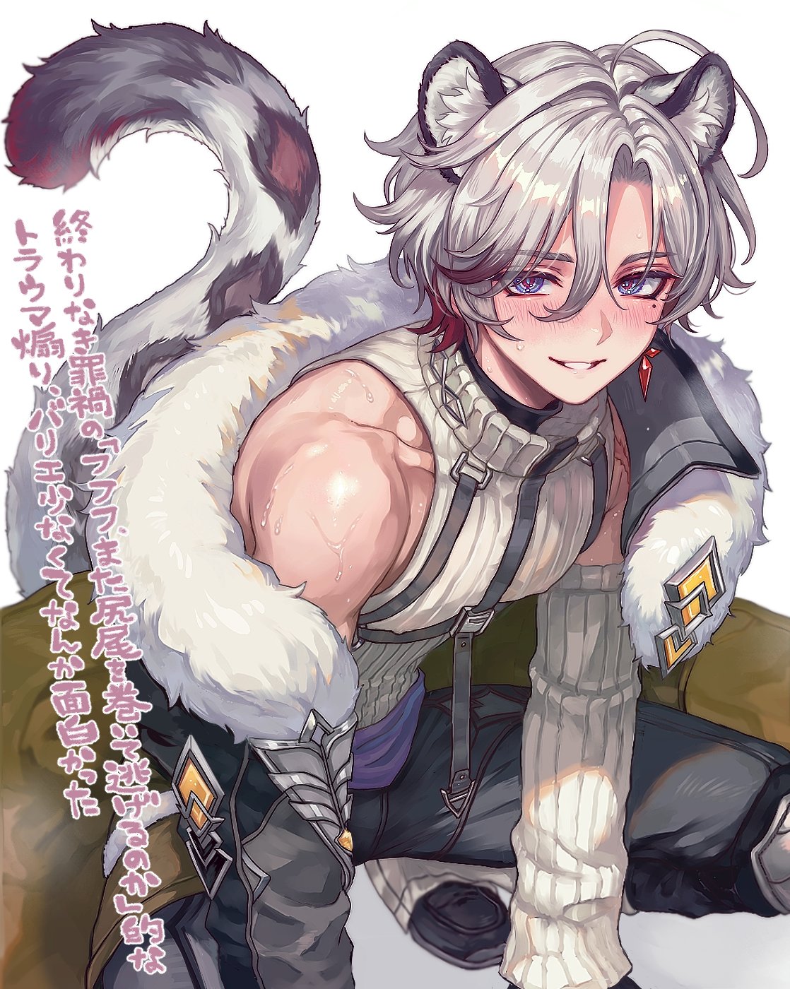 1boy, genshin impact, illuga (genshin impact), light-skinned male, male, male only, shoulders, solo, tagme