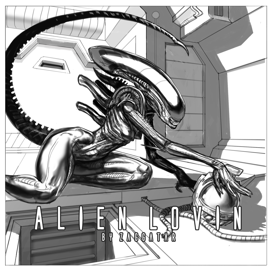 1girls alien alien_(franchise) alien_girl alien_only artist_name big_thighs biomechanical breasts door english english_text female female_xenomorph headgear helmet interior ladder lamp nude science_fiction small_breasts tubes wide_hips xenomorph zaggatar