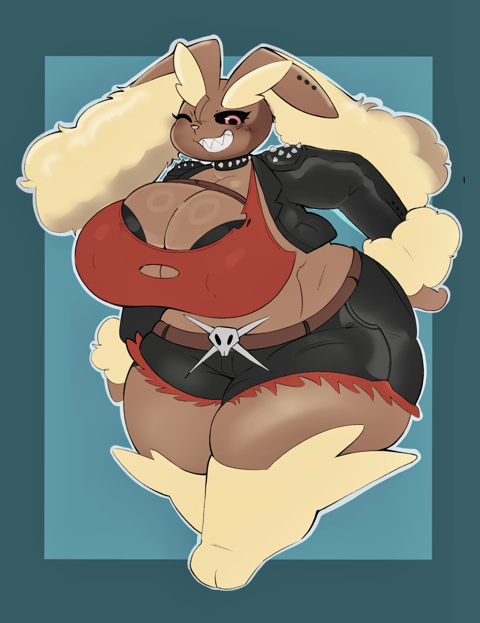 big breasts, breasts, cleavage, female, furry, huge breasts, inazuma kat, lopunny, pokemon, pokemon (species), tagme, thick thighs, wide hips