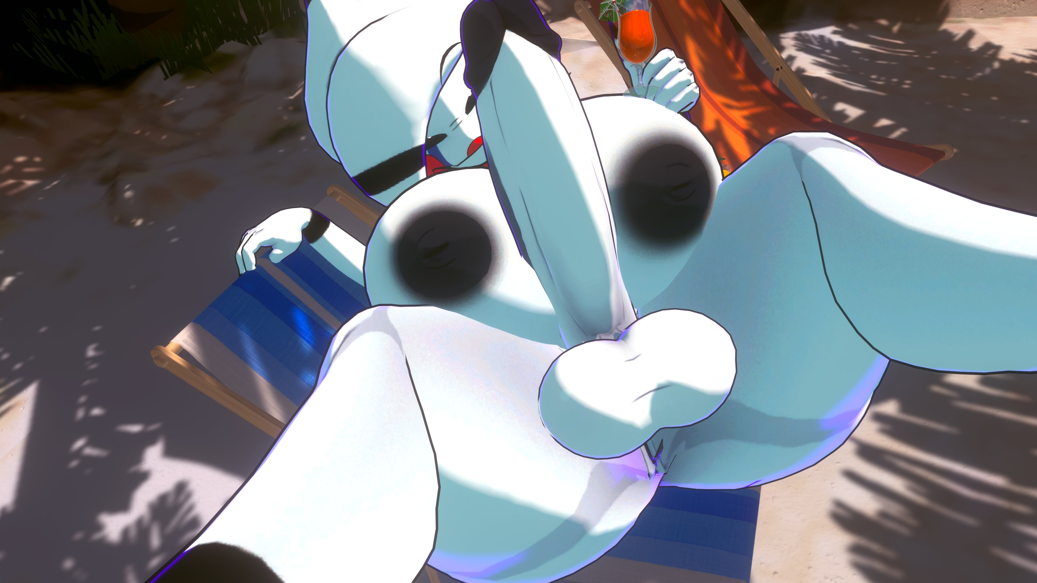 1futa, 3d, balls, big breasts, breasts, drink, five nights at freddy's, fnaf, fredina's nightclub, futa only, futanari, huge cock, intersex, laying down, laying on back, legs up, lying, lying on back, marie (cally3d), marionette (fnaf), penis, puppet (fnaf), sloppydragons, smooth balls, smooth penis, solo, tagme, vrchat, white body