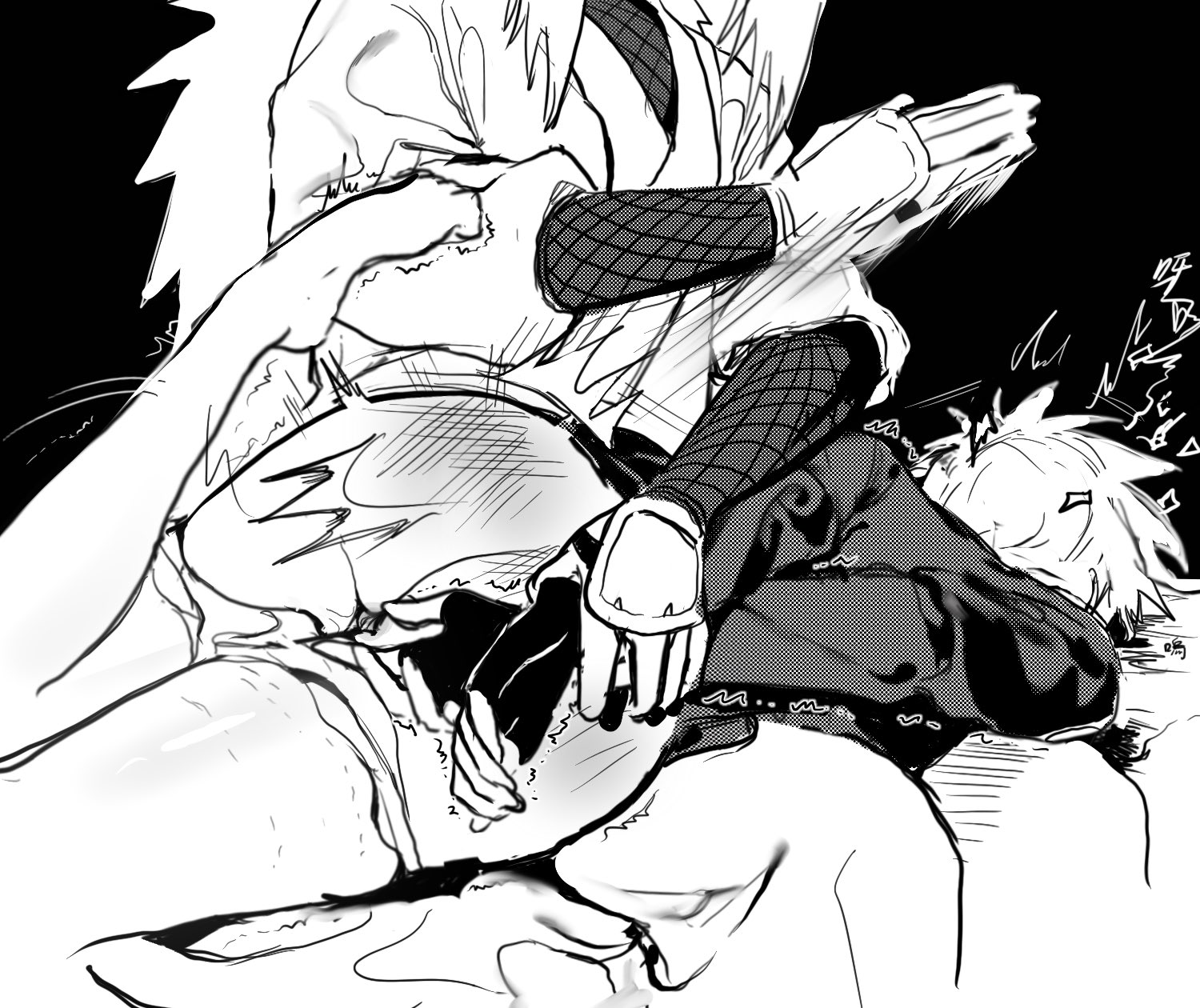 gay, hatake kakashi, jiraiya, kakashi hatake, male, male only, naruto, naruto (series), restrained, slap mark, slapping butt, yaoi
