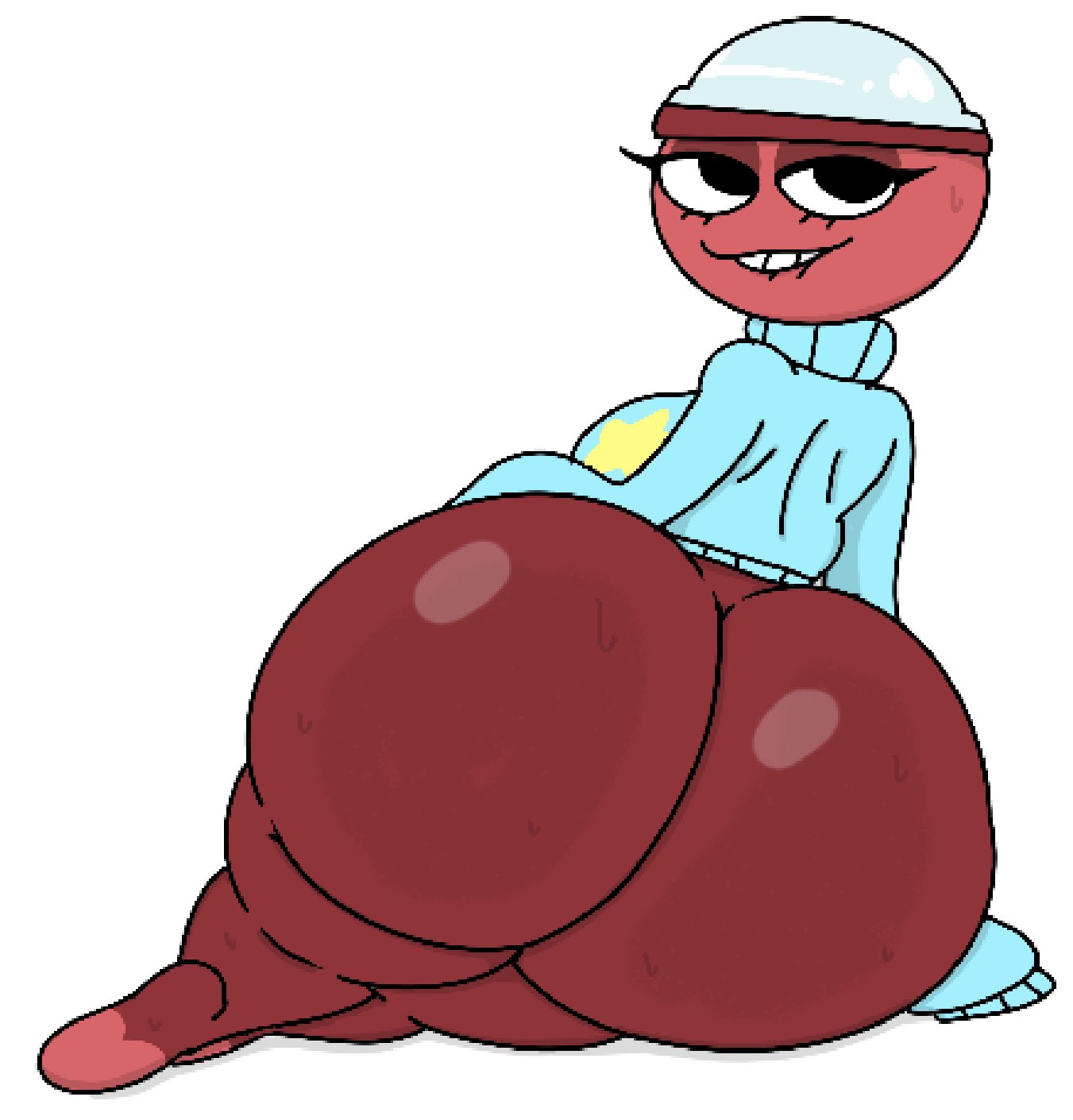 breasts dandy's_world female gigi_(dandy's_world) large_ass large_breasts laying_down laying_on_side presenting presenting_anus presenting_ass presenting_hindquarters roblox side side_view theslashfive