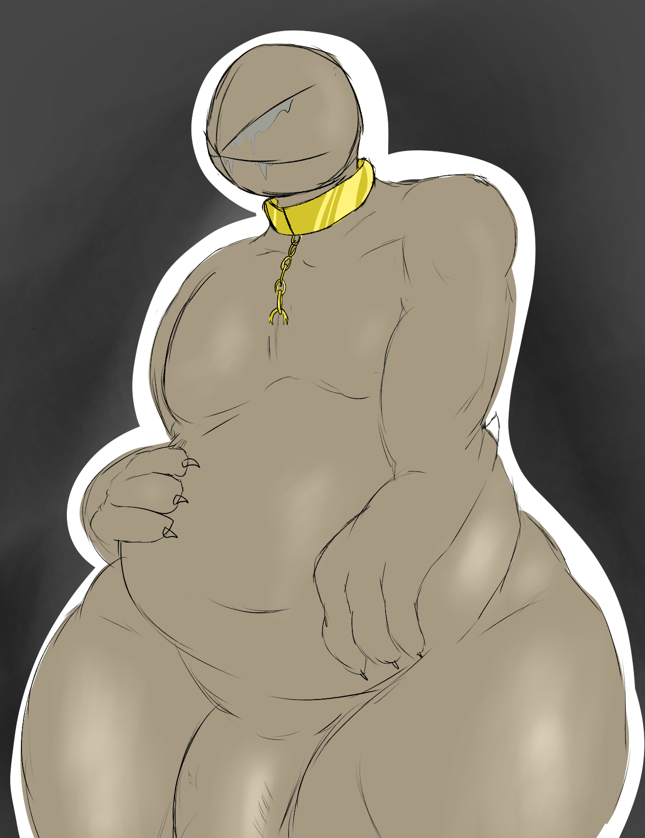 chains, demogorgon, fat, ivy arts, male, male only, penis, reed (hyenadino), tagme, thick thighs