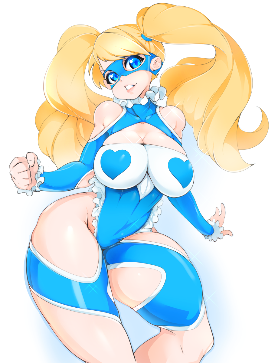 1girls, big breasts, blonde hair, blue eyes, breasts, female, female only, human, large breasts, large thighs, rainbow mika, slugbox, smile, solo, street fighter, thick thighs, thighs, tied hair, twintails