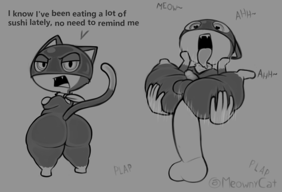 angry animated anthro ass big_butt big_penis bodily_fluids butt_grab cat_tail domestic_cat duo faceless_character faceless_male felid feline felis fleshlight_position genitals hand_on_butt heart_eyes heart_symbol human male male/male mammal mask meowny mind_break morgana_(persona) penis persona_(series) persona_5 questionable_consent saliva saliva_on_tongue short_playtime short_stack small_penis speech_bubble text thick_thighs tongue tongue_out wearing_mask
