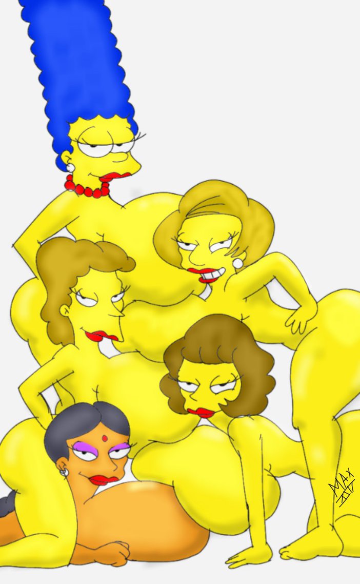 alternate_breast_size ass big_ass big_breasts bindi breasts dark-skinned_female dark_skin edna_krabappel female harem helen_lovejoy huge_breasts indian indian_female manjula_nahasapeemapetilon marge_simpson maude_flanders maxtlat milf the_simpsons