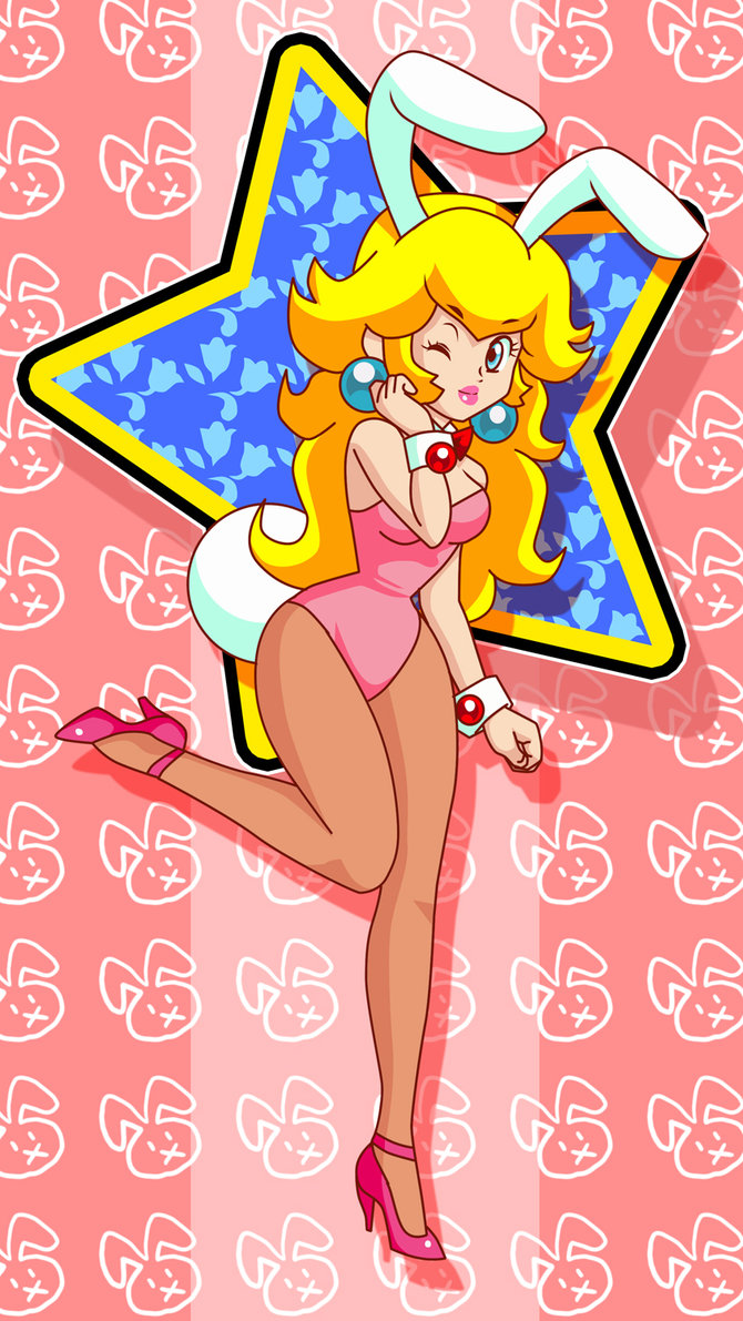 animal_ears bunnysuit high_heels leotard mario_(series) nintendo pantyhose princess_peach shayeragal