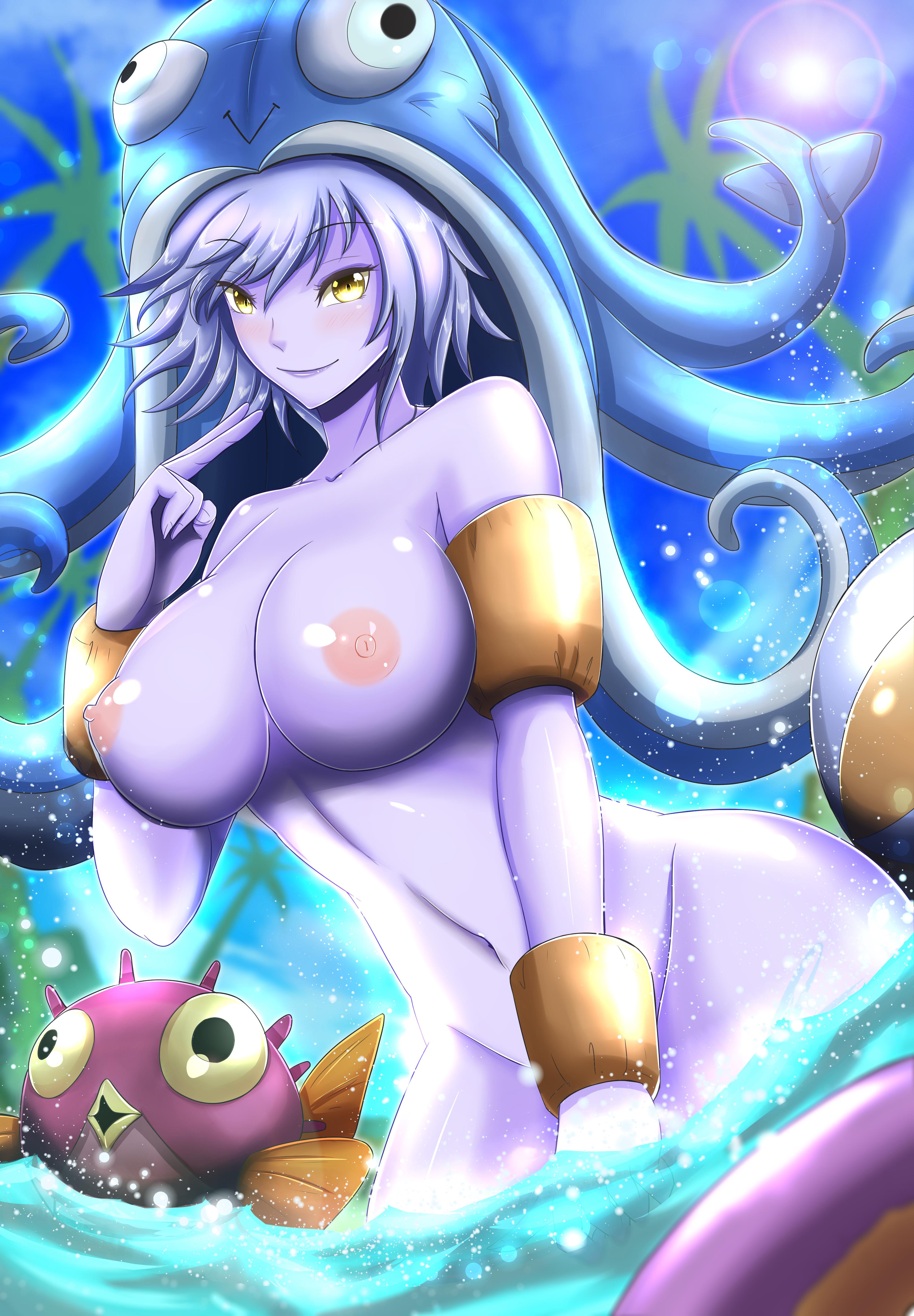 1girls, alternate body type, alternate breast size, breasts, female, league of legends, lulu the fae sorceress, nude, pool party lulu, pool party series, riot games, solo