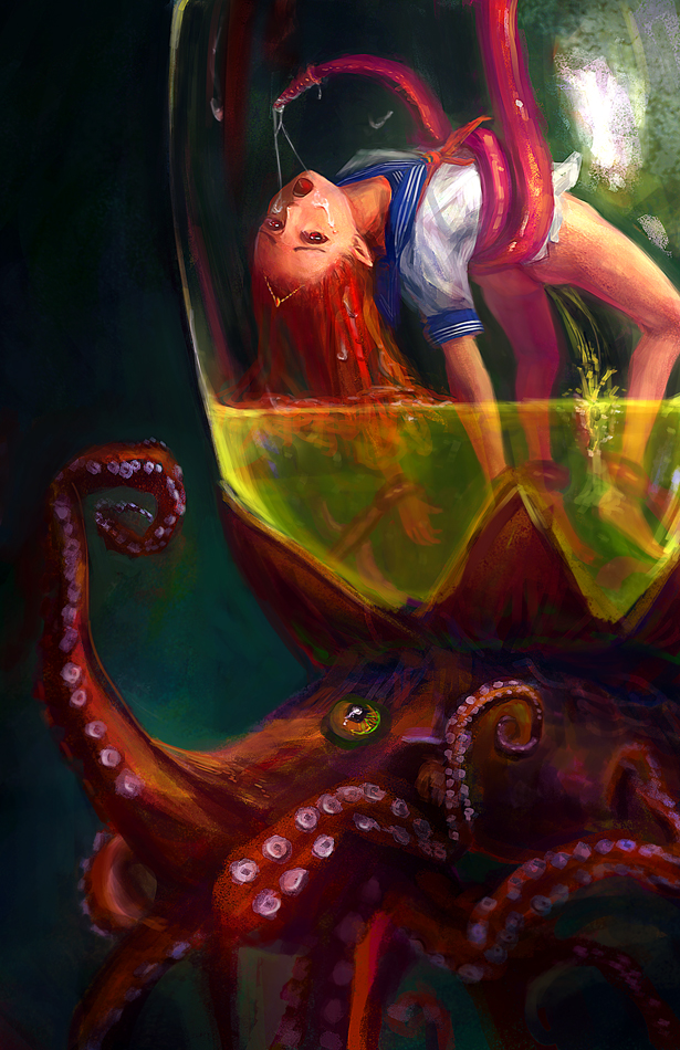 bound, elf, female, ikelag, monster, nightmare fuel, octopus, octopus tentacle, octopus tentacles, peeing, peeing self, penetration, rape, restrain, restrained, school uniform, schoolgirl, serafuku, tentacle, underwater, urinating, urinating female, urination, urine, urine in container, urine stream