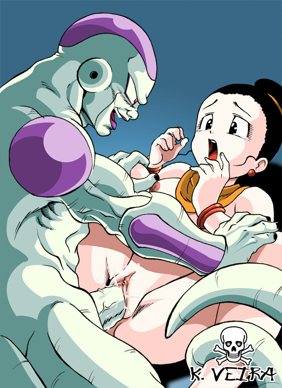 1boy 1girls alien alien/human black_hair breasts chichi clitoris dragon_ball dragon_ball_z female forced_sex freeza frieza hair_bun human interspecies k.veira kveira666 looking_at_each_other male milf nipples no_bangs oekaki open_mouth penis pussy rape smooth_skin straight uncensored vaginal_penetration white_body