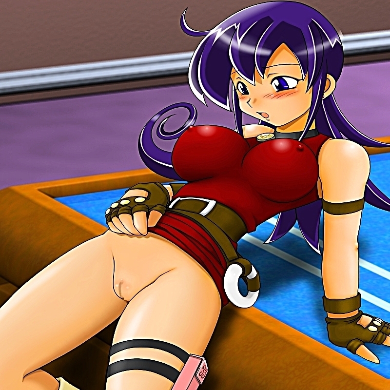 bad_aspect_ratio breasts censored duel_masters impossible_clothes innie_pussy large_breasts no_panties skirt skirt_lift tasogare_mimi tsumitani_daisuke