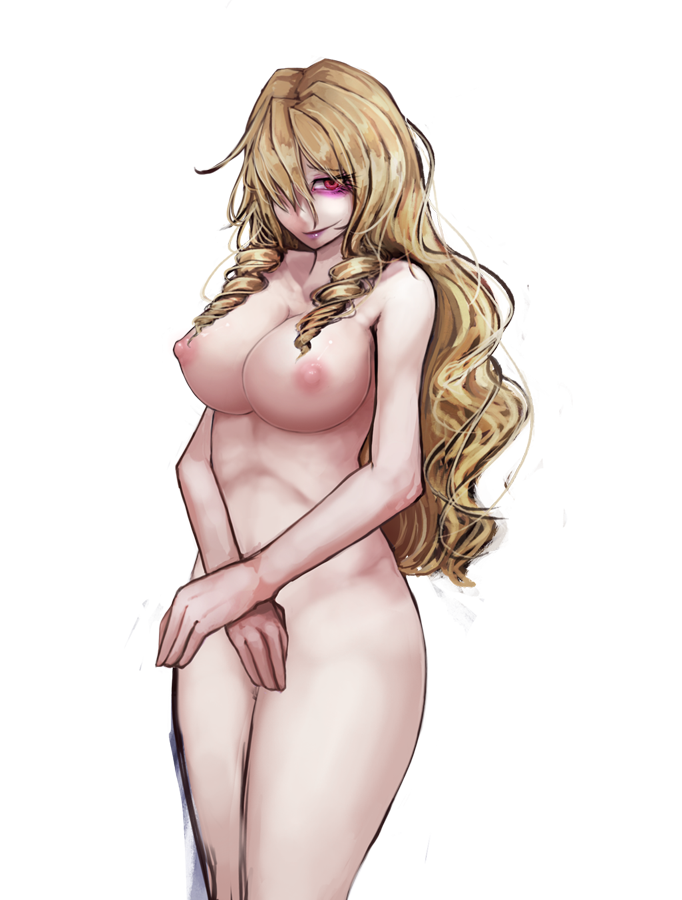 aurelia_(dorei_to_no_seikatsu) blonde_hair breasts dorei_to_no_seikatsu_~teaching_feeling~ drill_hair female hair_over_one_eye long_hair looking_at_viewer ray-k red_eyes solo