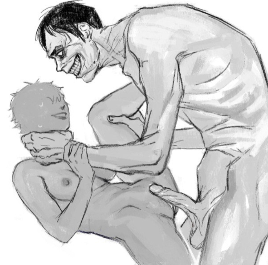 1boy, 1boy1girl, 1girl, 1male, 1monster, breasts, fictional, greyscale, hardcore, no, i'm not a human, pale visitor, penis, rubbing pussy, size difference, smaller female, smile, ugly man, y/n