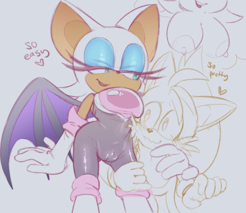 1boy, 1girls, 2025, age difference, anthro, anthro female, anthro male, anthro on anthro, anthro only, bat, bat girl, bat wings, big breasts, breasts, cameltoe, cub, english, english text, eyelashes, eyeshadow, fantasizing, female, fox, fox boy, funkiepoop, fur, furry, furry female, furry male, furry only, larger female, male, male cub, male/female, mobian (species), older female, older female and younger male, rouge the bat, sega, size difference, smaller male, sonic (series), sonic the hedgehog (series), tails the fox, text, thought bubble, url, young, young anthro, young male, younger male