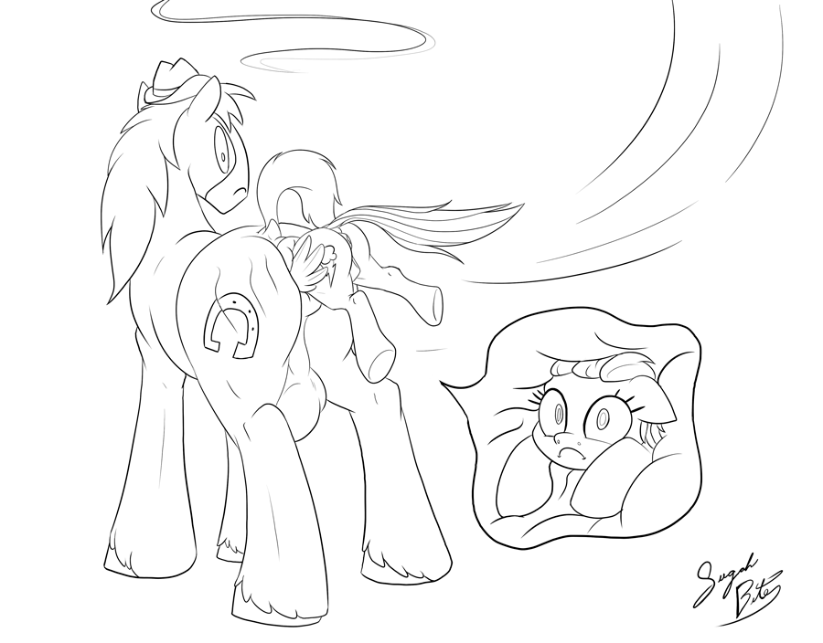 2016 anal_vore ass balls black_and_white cutie_mark dock duo equine female feral friendship_is_magic hair hat hooves horse male mammal monochrome my_little_pony pegasus rainbow_dash_(mlp) size_difference straight sugahbite troubleshoes_(mlp) vore wings