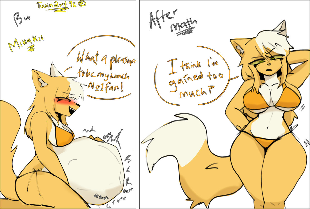 1girls, bikini, female only, kit community, mika kit, milf, orange bikini, vore, vore belly, vore digestion