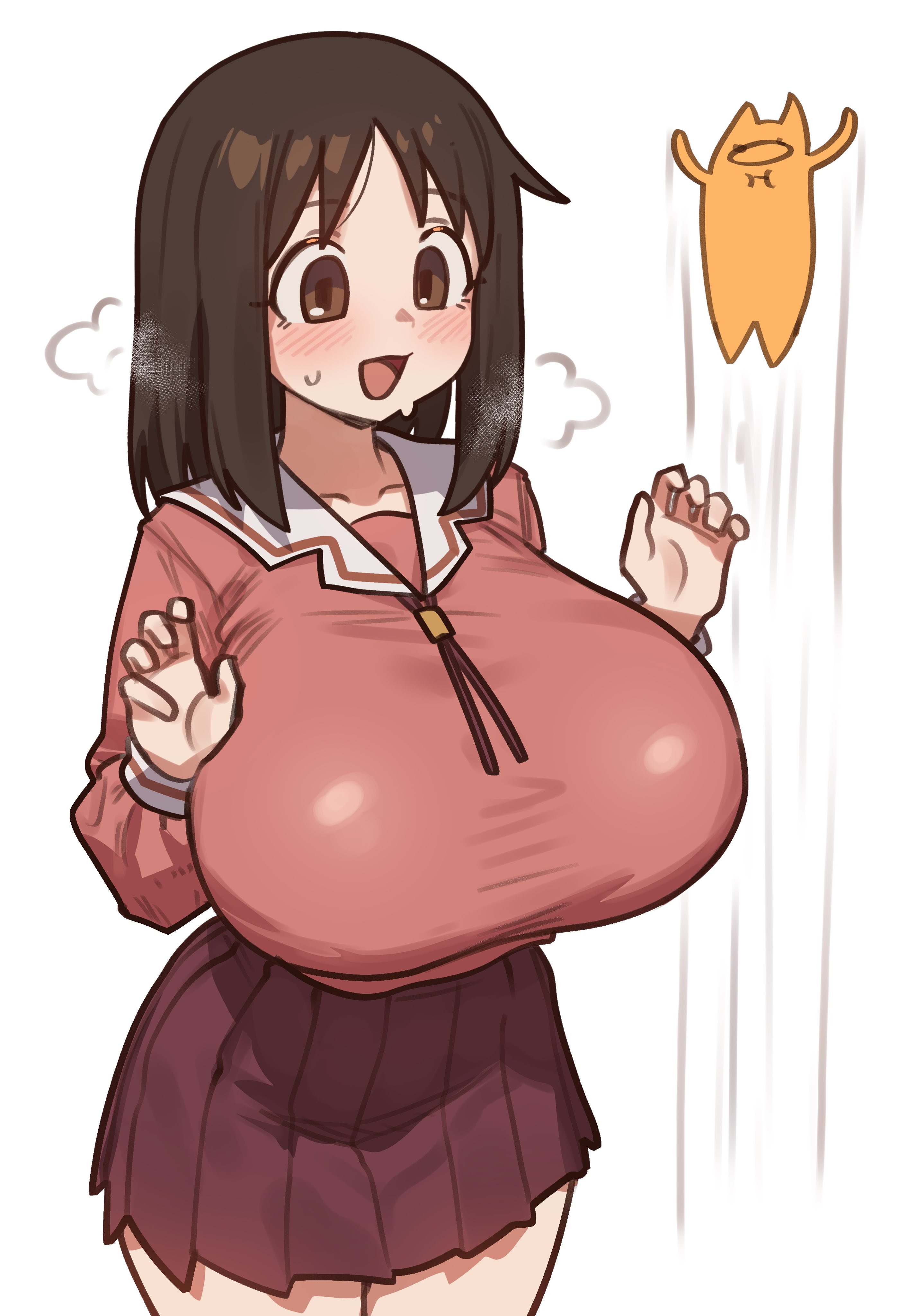 azumanga daiou, big boobs, big breasts, big tits, boobs, breasts, chiyo chichi, osaka ayumu kasuga, sweat, sweatdrop, tits, youngmanisdown