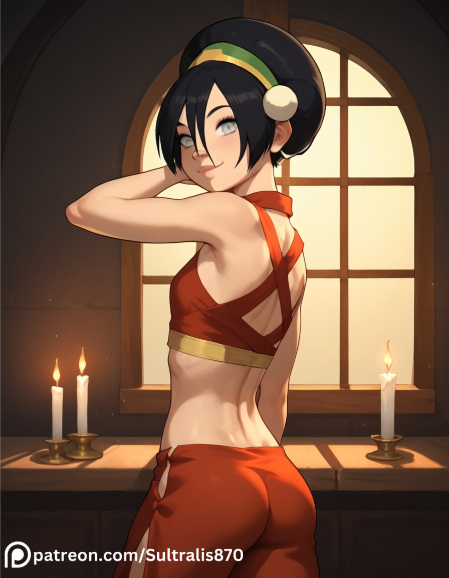 1girls ai_generated avatar_legends avatar_the_last_airbender black_hair earth_kingdom female fire_nation fire_nation_clothing sultralis sultralis870 toph_bei_fong