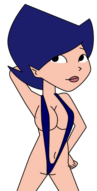 black_eyes blue_hair blue_swimsuit breasts ec-707 linda_giselle looking_at_viewer medium_breasts sling_bikini swimsuit the_invisible_man_(2005) transparent_background