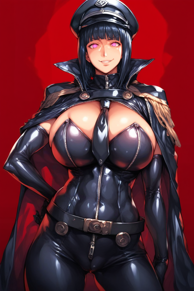 absoluteai ai_generated bangs big_breasts black_hair black_latex_cape black_latex_catsuit black_latex_elbow_gloves bodysuit boruto:_naruto_next_generations brainwashed brainwashing corrupted corruption cruelty dominant_female emotionless enemy_conversion general_hyuuga hypnosis hyuuga_hinata latex latex_catsuit latex_clothing latex_gloves latex_suit mature_female milf mind_control moral_degeneration naruto naruto_(series) personality_change pink_eyes warden