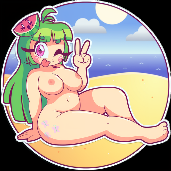 beach breasts nude tagme thick_thighs vannamelon vannamelon_(copyright)