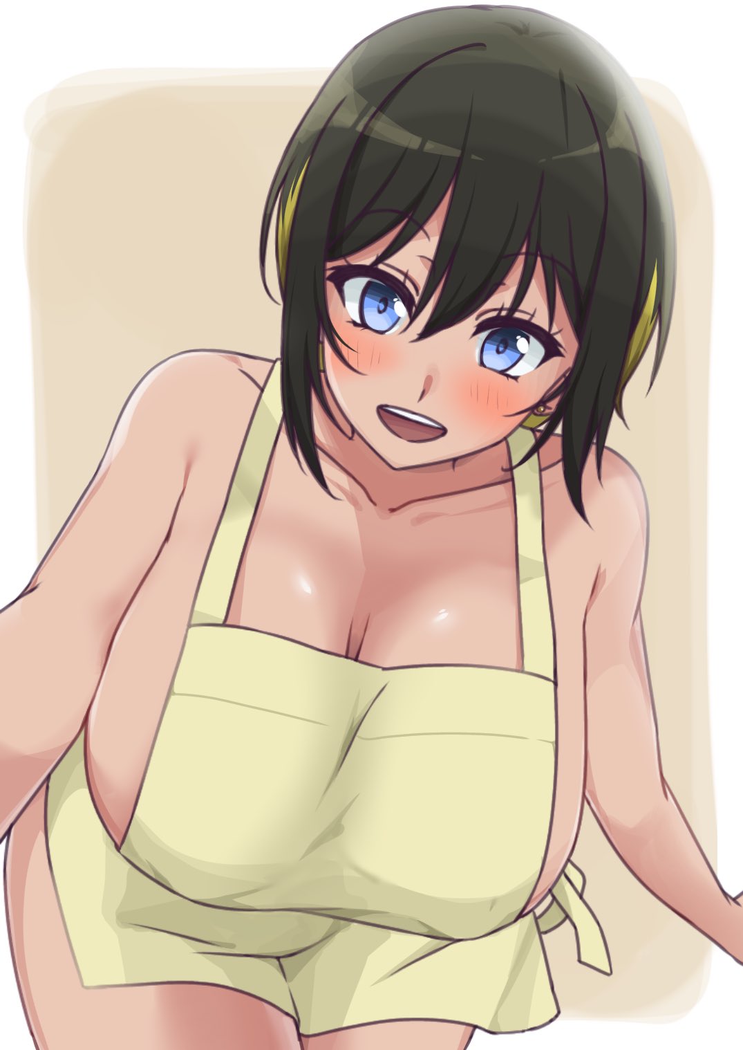 163_(shiromeshi) akashi_maho apron blush d4dj huge_breasts mostly_nude thick_thighs