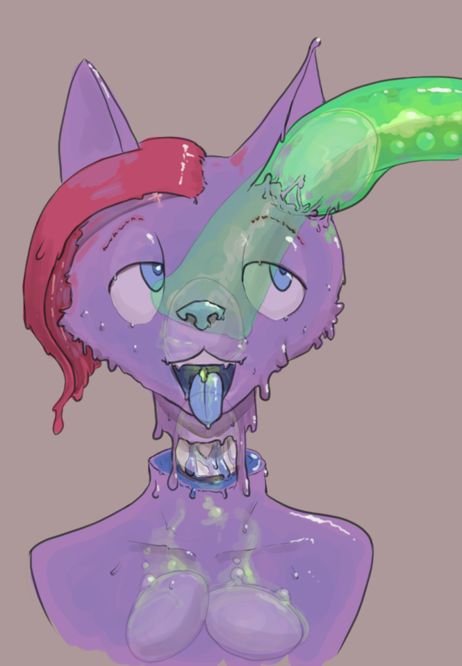 ambiguous_gender anthro bashfulsprite canine cum decapitation ear_egg_implantation ear_oviposition ear_penetration egg egg_implantation feline goo mammal monster open_mouth oviposition penetration solo_focus tentacle translucent