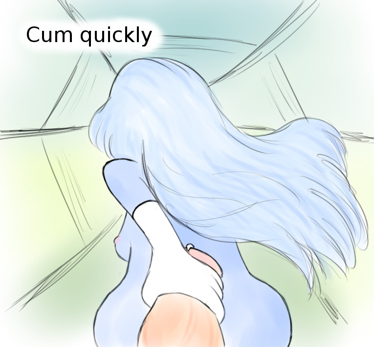 blue_hair blue_skin cartoon_network english_text gem_(species) hair handjob jail_break_(steven_universe) moistythirst pov sapphire_(steven_universe) steven_universe text