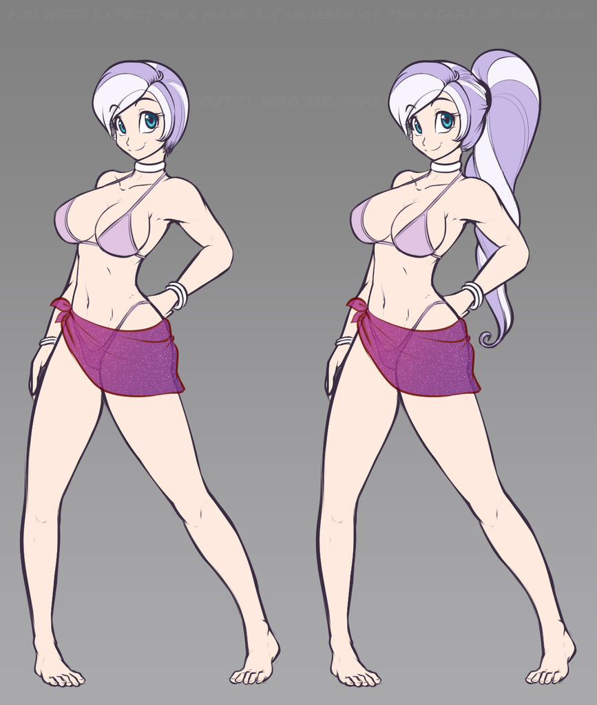 1girls, bikini, breasts, cleavage, diamond tiara, diamond tiara (mlp), female, female only, hasbro, human, humanized, my little pony, panties, scorpdk, solo, voluptuous