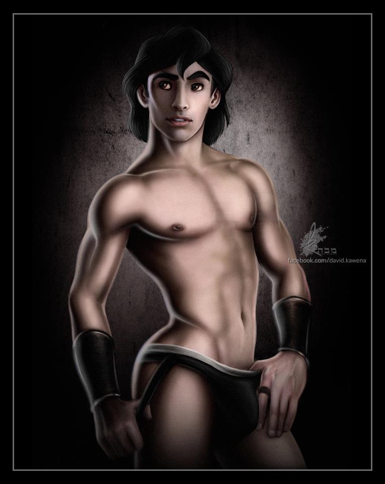 1boy aladdin aladdin_(character) arab arab_male arabian black_hair black_underwear bracelet bracelets brown_background brown_eyes brown_nipples bulge disney disney_prince human human_only jockstrap kawena male male_focus male_only medium_hair melanin middle_eastern middle_eastern_male nipples pose posing ring skinny skinny_male solo solo_focus solo_male standing teeth teeth_showing thick_eyebrows topless underwear underwear_only