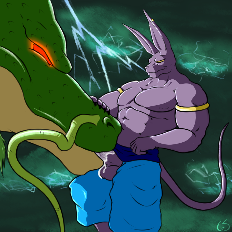 anthro beerus boner chinese_dragon dragon dragon_ball dragon_ball_super duo erection feline feral furry gs male male_only multiple_males penis scalie sex shenron yaoi