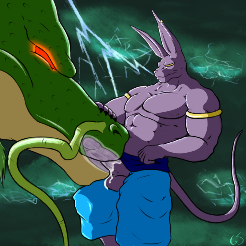 anthro beerus boner chinese_dragon dragon dragon_ball dragon_ball_super duo erection feline fellatio feral furry gs male male_only multiple_males oral penis scalie sex shenron yaoi