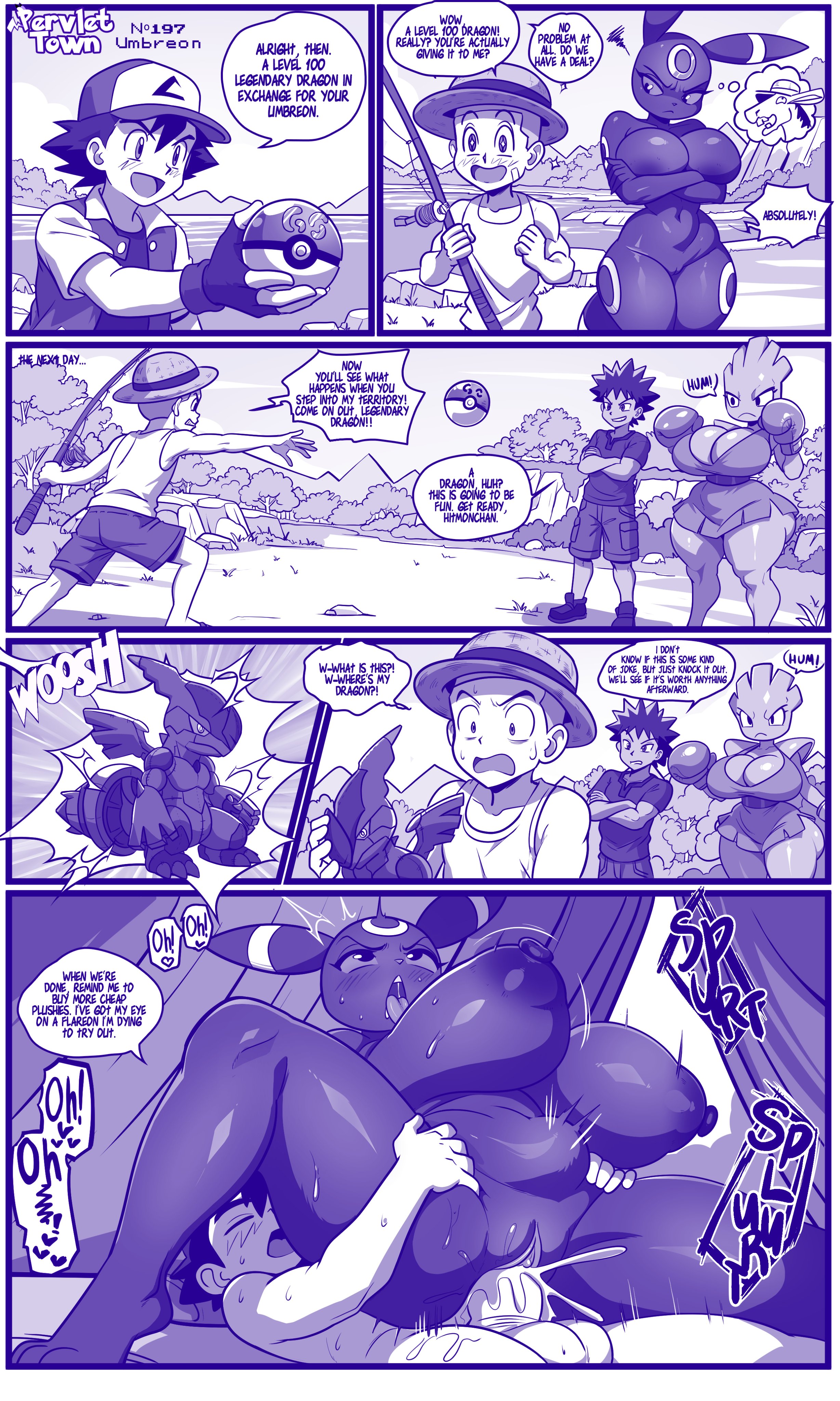 ahe gao, ash ketchum, big breasts, brok, cum, cum inside, hitmonchan, hourglass figure, interspecies, kogeikun, pokemon, satoshi (pokemon), scam, tagme, thick thighs, umbreon, upset