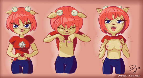 anthro breasts cute duskdragyn female furry lammy_lamb parappa_the_rapper playstation red_hair sony um_jammer_lammy video_games