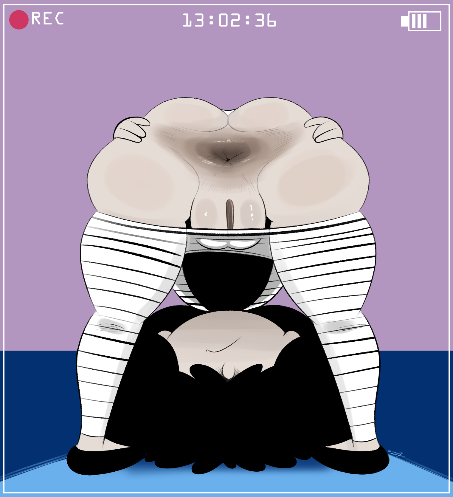 1girls, anus, anus focus, ass, big ass, big butt, black hair, camera pov, goth, goth girl, gothic, gothic girl, hair over eyes, large ass, lucy loud, ota (artist), pajamas, pale skin, pale-skinned female, pantyhose, pantyhose down, pov, presenting, presenting anus, presenting ass, presenting hindquarters, presenting pussy, pussy, short hair, solo, solo female, solo focus, spread anus, spread ass, spreading, striped pantyhose, the loud house
