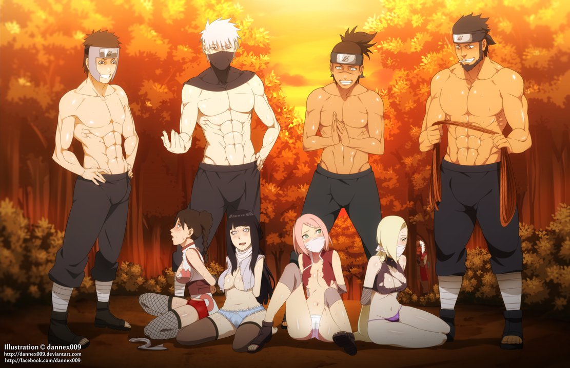 4boys 4girls abs age_difference arms_behind_back axfa biceps blonde_hair bondage breasts captured captured_heroine dannex009 defeated defeated_heroine elbow_gloves female fishnet_gloves fishnet_legwear forced_exposure gag gagged hatake_kakashi human hyuuga_hinata imminent_rape ino_yamanaka jiraiya kneeling male medium_breasts milf multiple_boys multiple_girls muscles muscular naruto naruto:_the_last naruto_(series) nude orgy outdoors panties pectorals red_hair rope sakura_haruno sarutobi_asuma small_breasts smoking teacher_and_student teamwork tenten thighhighs torn_clothes umino_iruka underwear watching yamato_(naruto)