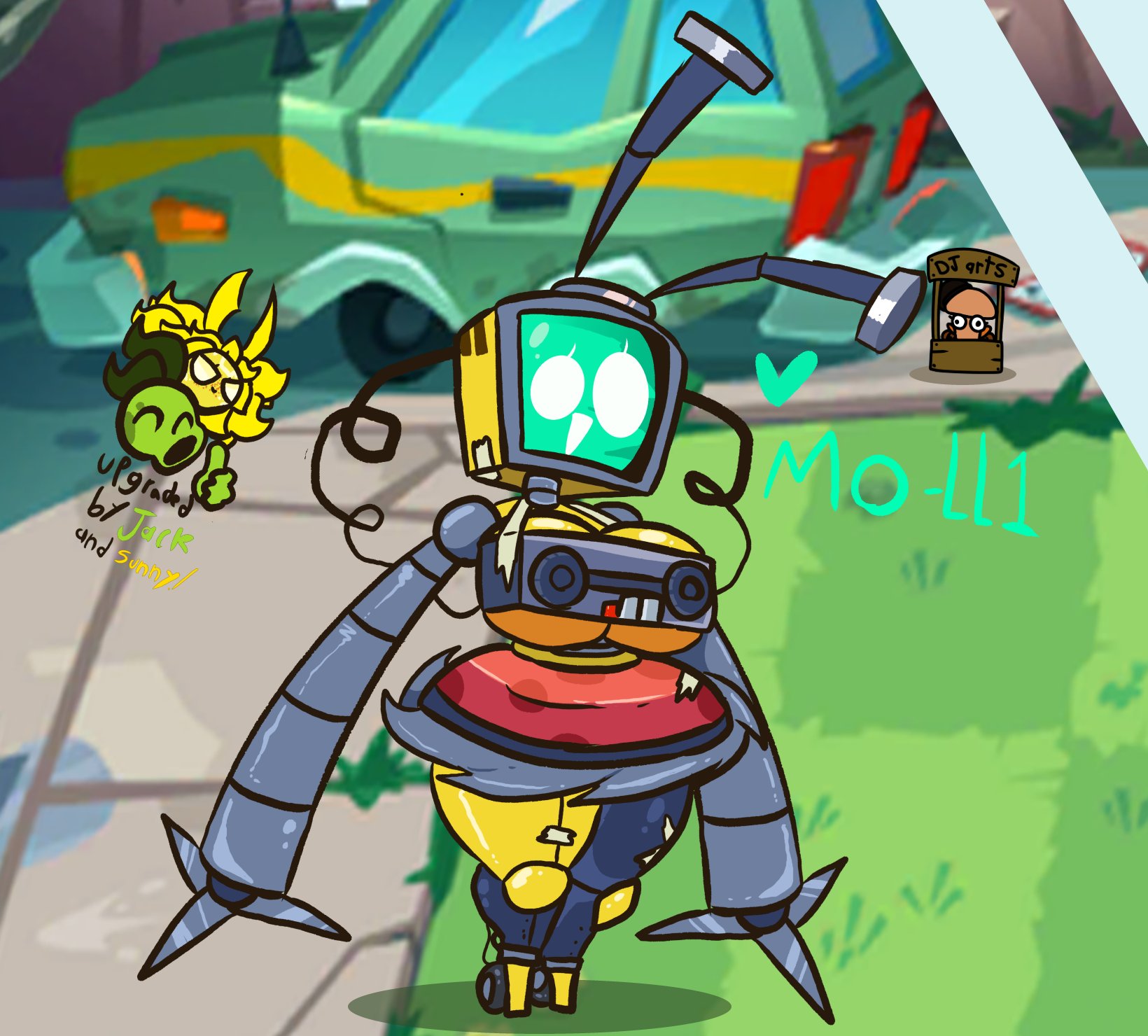 ass, big areola, big ass, big breasts, breasts, computer, cute, cute face, dj arts, female, lawnmower, lawnmower (pvz), mo (pvz), mushroom toppin, peashooter (pvz), plants vs zombies, plants vs zombies 3, robot, robot girl, screen face, simple background, sunflower (pvz), sunflower queen (pvz), sunny (dj arts), tagme, thick thighs