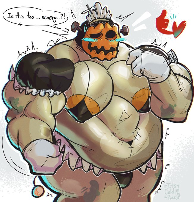 1boy, blush, bra, breasts, bulge, deltarune, dress, fat, fat male, gloves, its coldpizzart, jackenstein, maid outfit, male, male only, man boobs, man tits, solo, talking