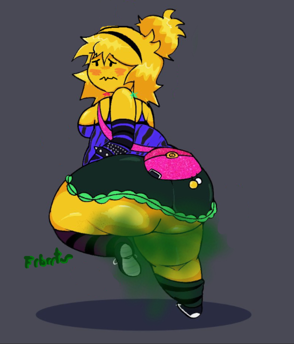 ass, ass focus, fart, fart cloud, fart fetish, farting, female, female only, forsaken (roblox), party noob (forsaken), roblox, robloxian, scene noob, third-party edit, wackyfolly, yellow body
